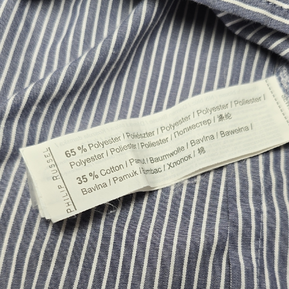 Phillip Russel Pinstripe Button-Up Shirt Women's Size XS - Picture 8 of 10